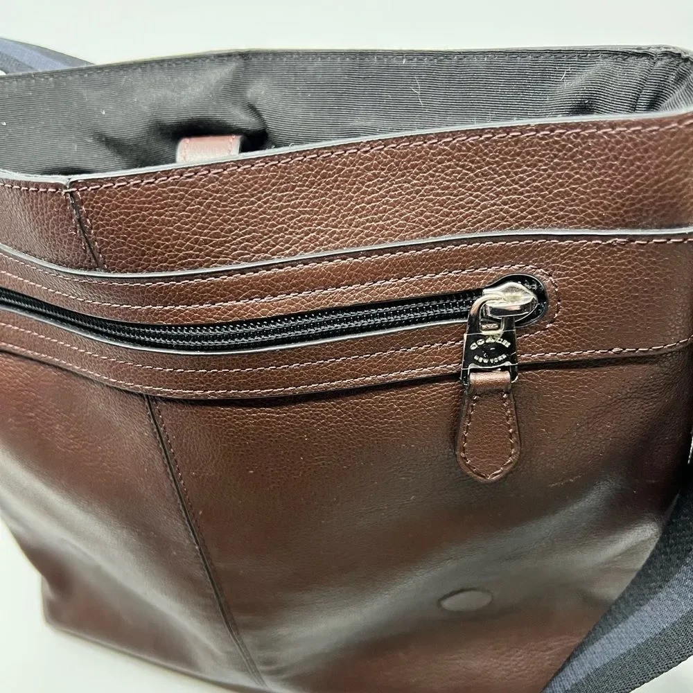 Coach Unisex Charles Brown Leather Crossbody Messenger Bag F72362